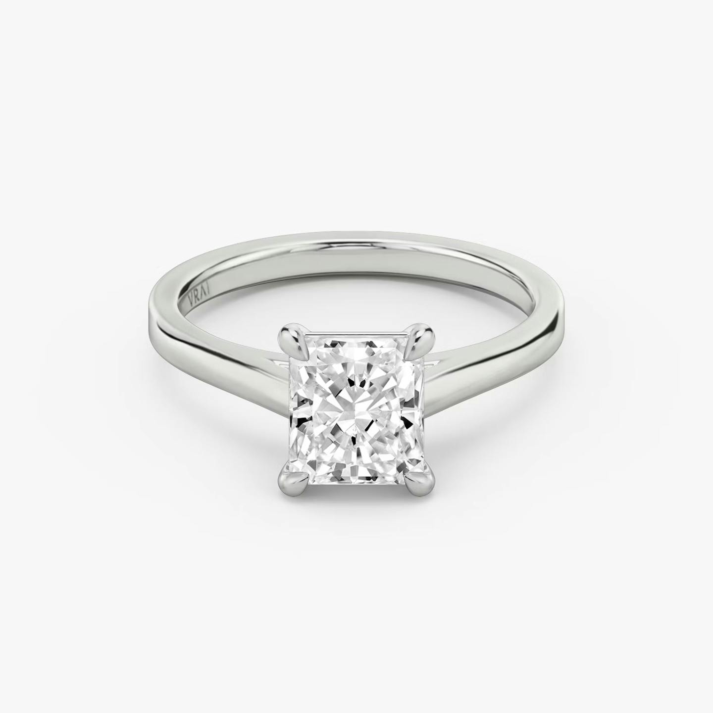 The Cathedral | Radiant | Platinum | Band: Plain | Diamond orientation: vertical | Carat weight: See full inventory